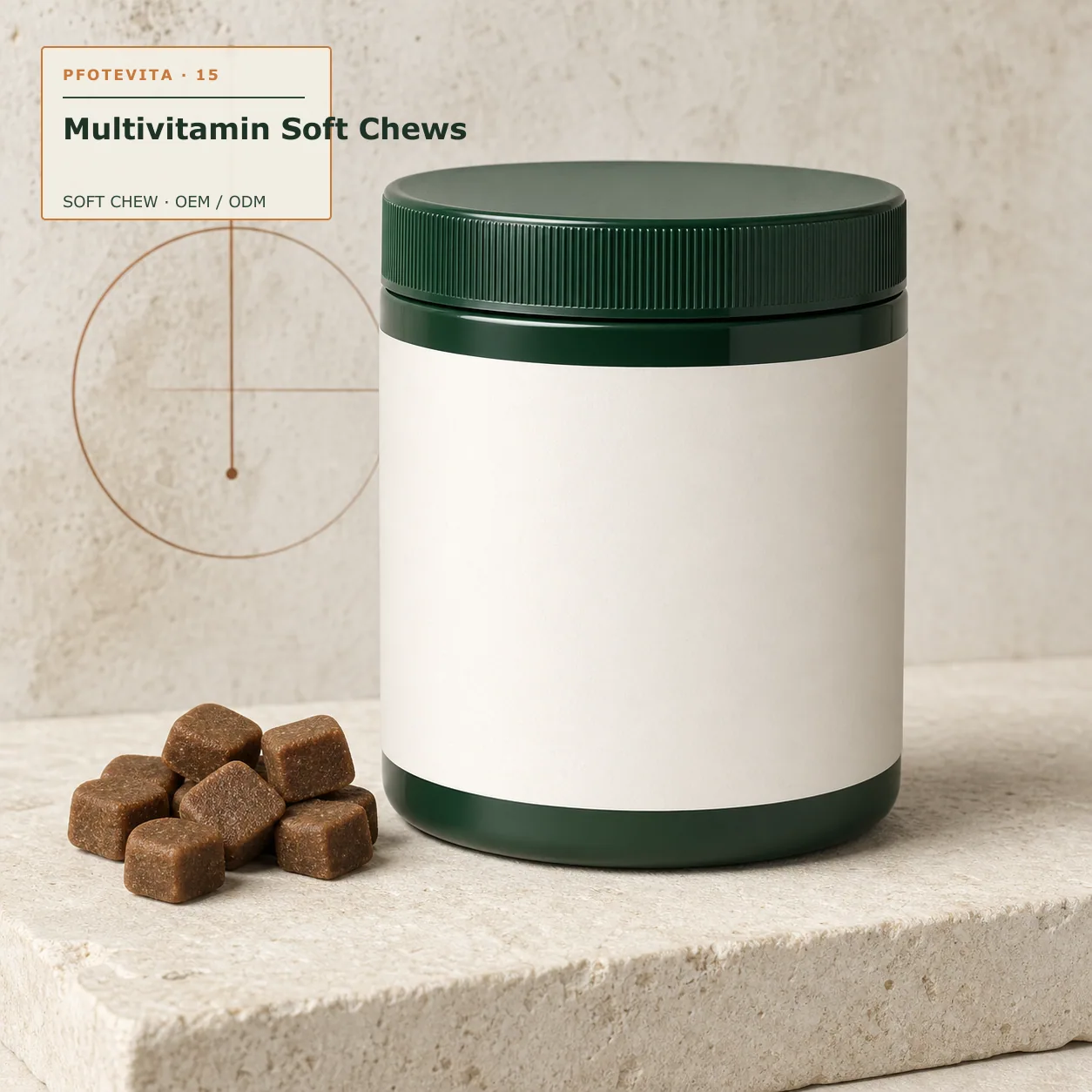 Multivitamin Soft Chews Verpackungskonzept im Pfotevita Design