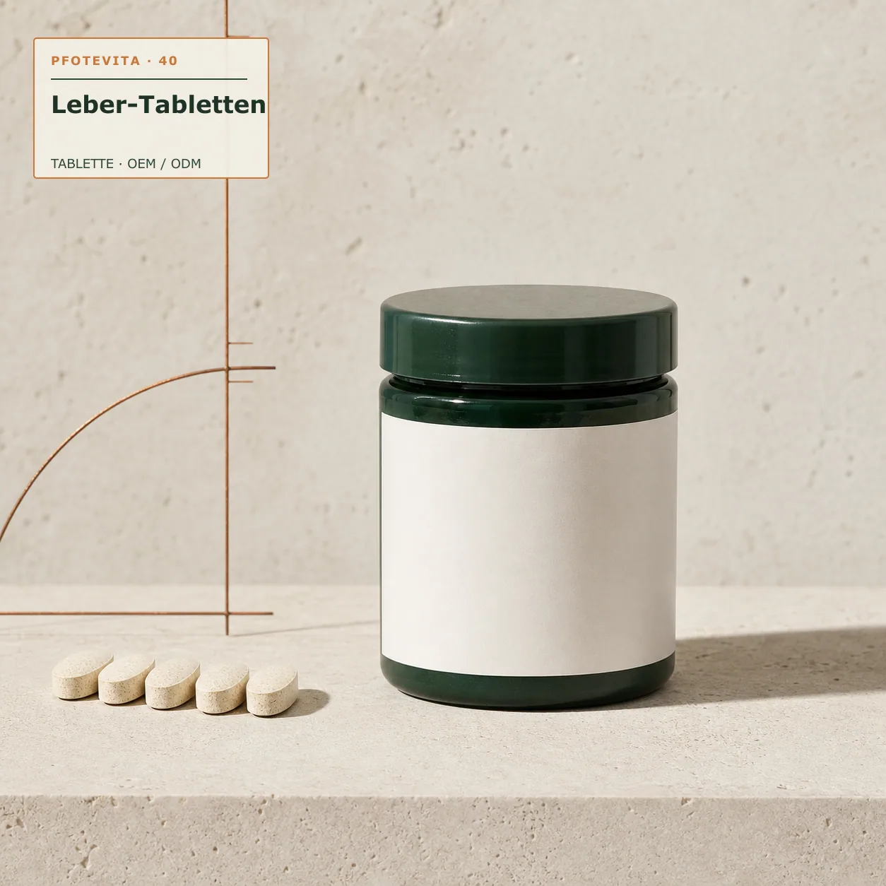Leber-Tabletten Verpackungskonzept im Pfotevita Design